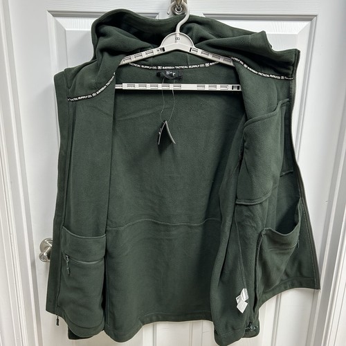 Giacca pile tattico Baerskin uomo 3XL felpa con cappuccio verde militare full zip utility nuova con etichette - Foto 11 di 22