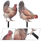 2Pcs Chicken Yard Sign Lawn Stake Yard Chicken Decoration Yard Chicken Sculpture