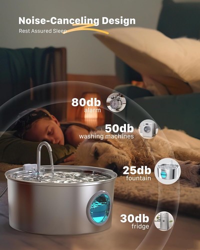 Hundebrunnen für große Hunde: 7L/236oz/1,8G Hundebrunnen Edelstahl... - Bild 6 von 15