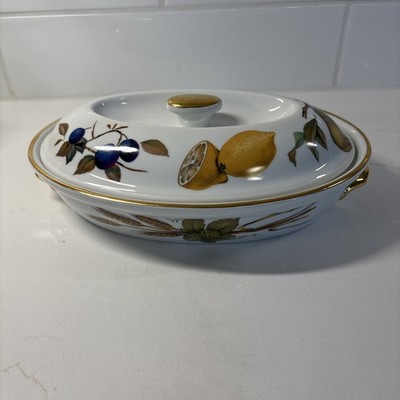 Royal Worcester Evesham Gold   Oven To Table Ware   Dish With Lid