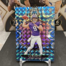 2024 Mosaic #310 JJ McCarthy Rookie (RC) Blue Reactive Minnesota Vikings