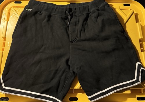 Lacoste Herren Sport Tennis Fleece Shorts schwarz/weiß Herrengröße US-Large - Bild 1 von 5