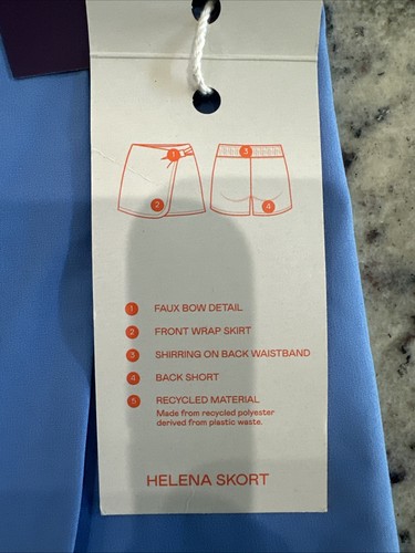 NWT, Freely, Girls Large, Cool Blue Skort, Elastic Waist, Stretchy, Comfortable - Picture 4 of 6