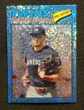 2026 Topps Heritage CONFIRMED SHORT PRINT SP #280 Trevor Larnach BLUE SPARKLE 