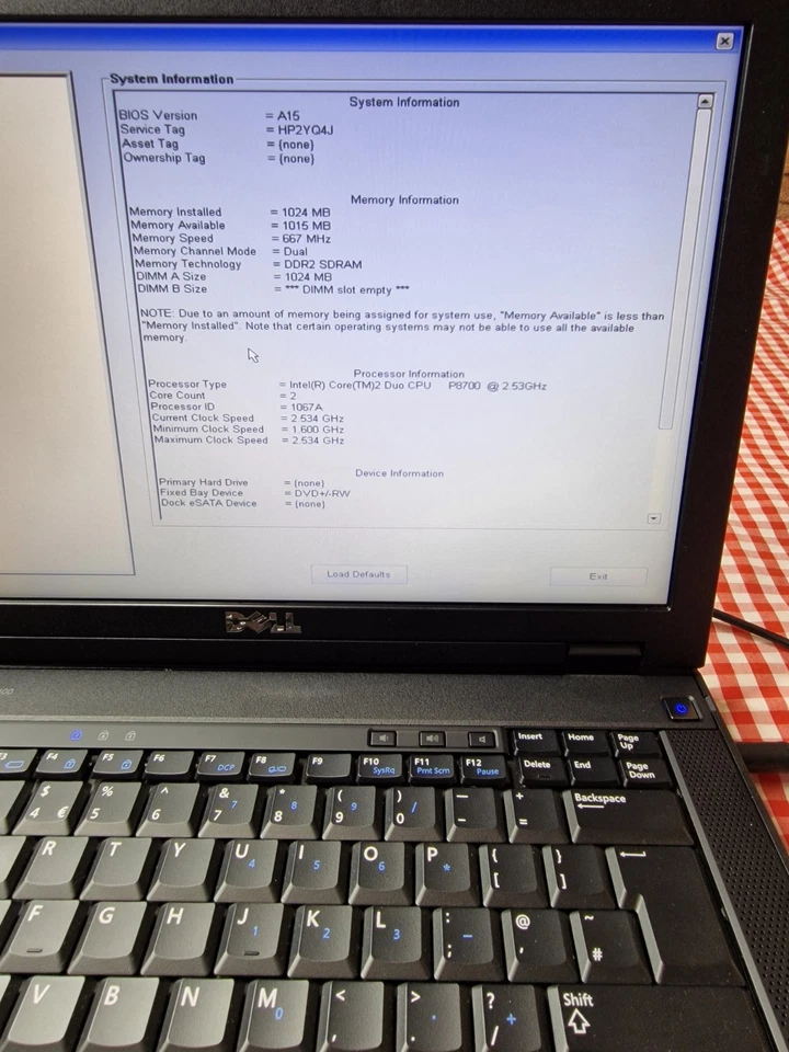 Dell Latitude E5400 IC2D P8700 2.53GHz 14.1" Bios Tested Only No HDD No Battery - Image 3 of 4