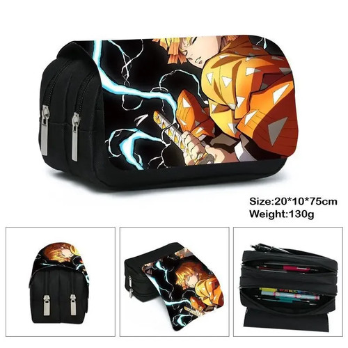Estuche para lápices anime Demon Slayer estudiante bicapa bolsa de almacenamiento Tanjirou Nezuko - Imagen 14 de 43