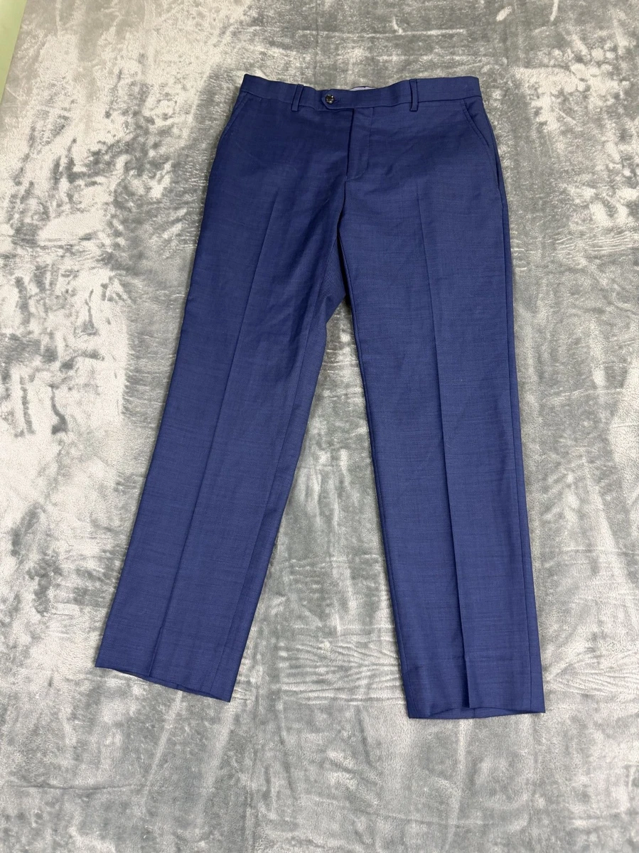 white dress with blue birds Pleated WIDE Leg Dress Pants for Tall Women in Navy 18 / Extra Tall / Navy main image 1