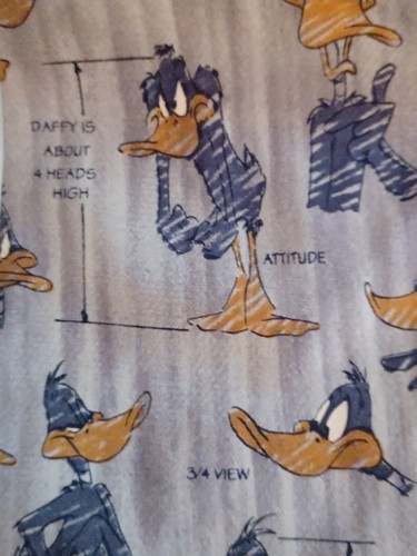WB Daffy Duck vintage Neck Tie 100% Silk Black Gray Cartoon - Picture 3 of 5