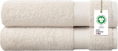 100% Organic Cotton Towels 650 GSM Plush Feather Touch Quick Dry Bath Sheet,