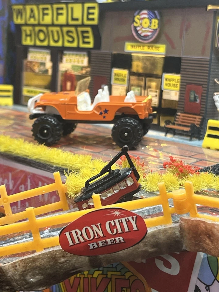 Jeep CORGI CJ7 4x4 Naranja Diecast USADO EX Estado Hecho en Gran Bretaña Foto 2 de 4