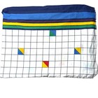 VTG 80s Cannon Geometric Sheet Set Twin Attached Top Bottom Primary Colors USA