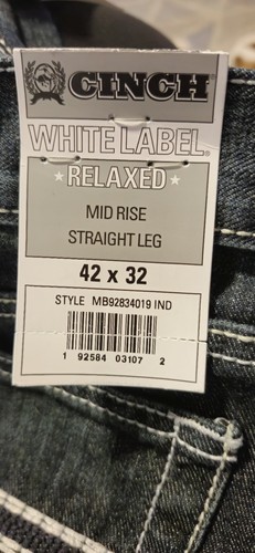 Cinch Men's White Label Relaxed Fit Dark Stonewash Jeans MB92834019 - Picture 2 of 15