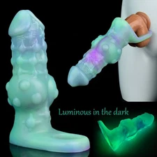 Luminous Male Bigger Cock Girth Enlarger Enhancer Penis Extension Sheath-Sleeve