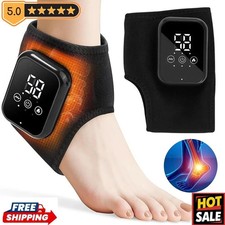 Electric Foot Ankle Massager Brace Pain Relief Vibration Hot Compress Therapy VZ