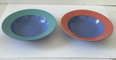 2 Lindt Stymeist Colorways 9'' Rimmed Soup Pasta Salad Bowls