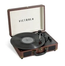 Victrola Journey Bluetooth Suitcase Record Player, Dark Brown VSC-400SB-DBR-SDF