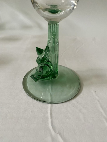 Siesta Margarita Glasses Green Saguaro Cactus Sleeping Man Mexican 7” Set Of 4 - Picture 3 of 7