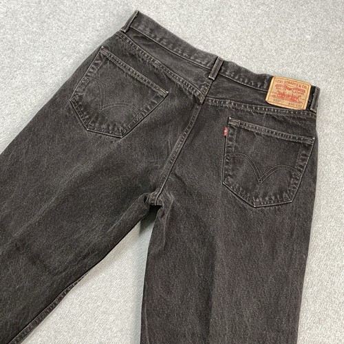 VINTAGE Levis 550 Jeans Men 36x32 Fits 34x31* Relaxed Denim Black Cotton Western - Picture 17 of 17