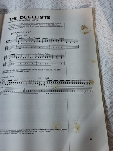 Iron Maiden Vintage 1988 Sheet Music Book - 8 Songs - Used - Picture 6 of 6