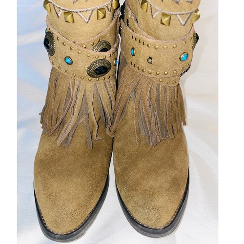 Sbicca Vintage Collection Verse Boot - Women's Size 7.5 - Fringe & Jeweled - Picture 5 of 14