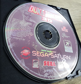 USED AUTHENTIC WORKING -) DUKE NUKEM 3D  (- GAME DISC ONLY - SEGA SATURN