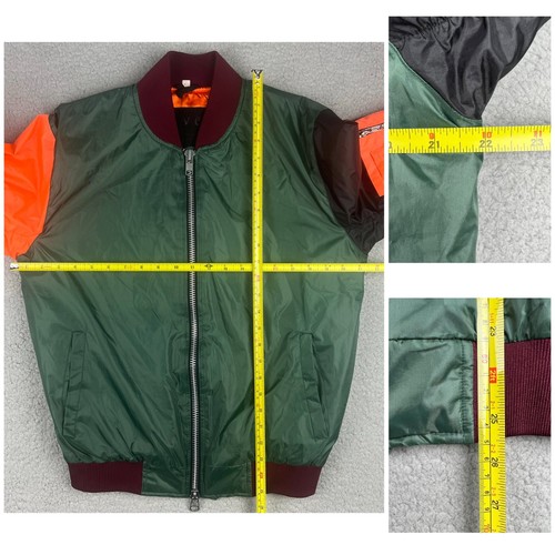 Reves Giacca Uomo Piccola Verde Oliva Colorblock Bomber Parigi Volo Air Kool KIY 1 - Foto 9 di 9