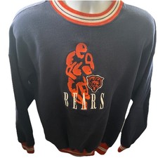 VTG 90s Chicago Bears Embroidered Navy Crewneck Sweatshirt Size XL Legends USA
