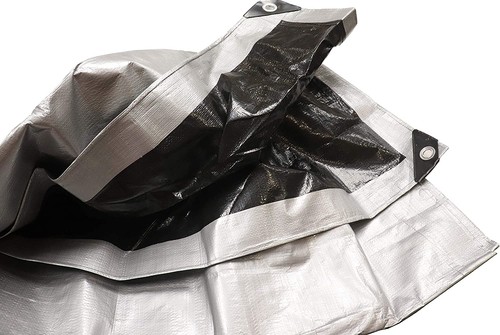 Heavy Duty Tarp 25x40 Silver Black Car Boat Roof Construction Cover Tarpaulin - Picture 6 of 9