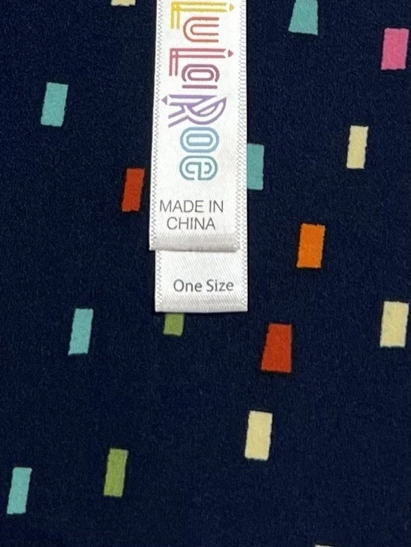 Leggings LuLaRoe OS Talla Única AZUL Modernos Punto Moteado GEOMÉTRICO Mancha Calce Salón Foto 4 de 4