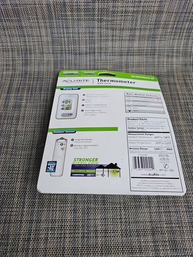 AcuRite Wireless Indoor Outdoor Digital Temperature Thermometer Clock & Memory - Picture 2 of 2
