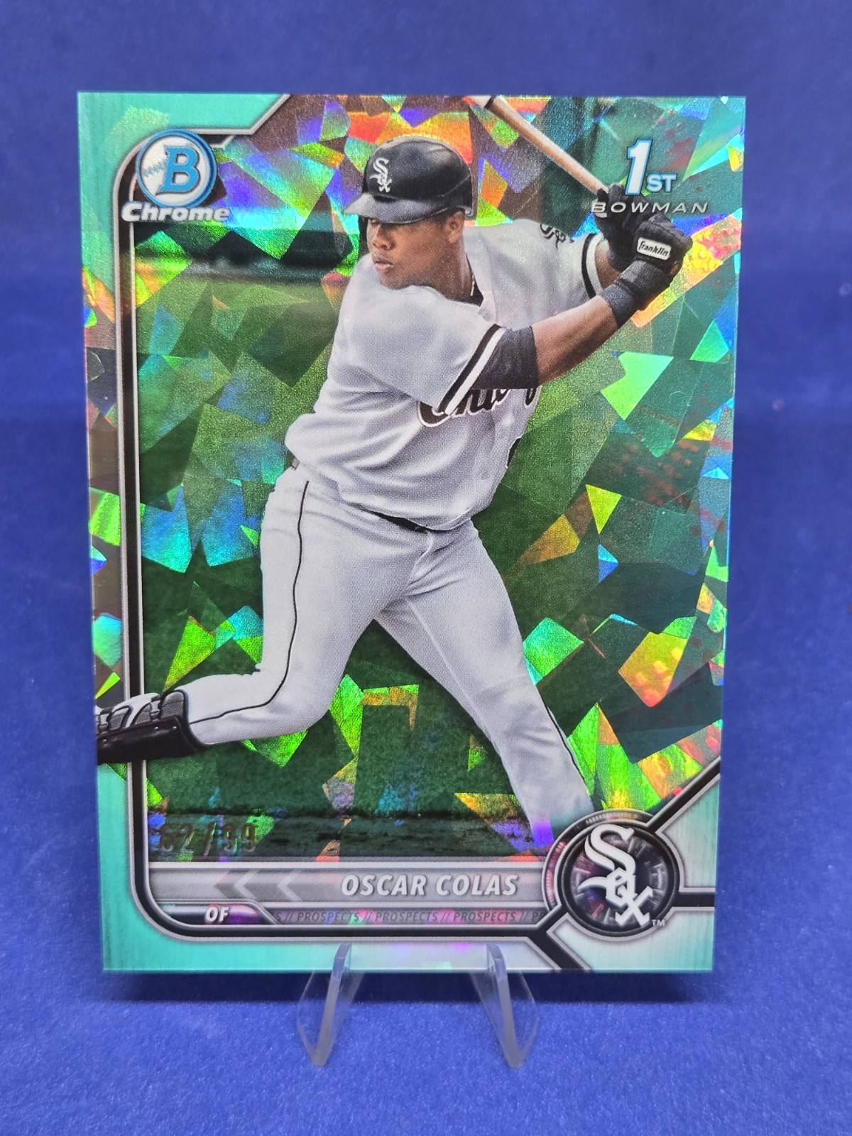 2022 Bowman Chrome Sapphire Edition Oscar Colas #BCP-152 Aqua /99 (RC)