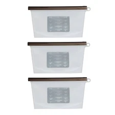 Acorn Baby Silicone Food Storage Bag 500mL 3pk Clear Reusable Bags for Infants