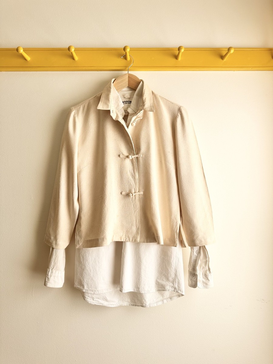 Issey Miyake IS Sport vintage 80s natural raw silk boxy blouse