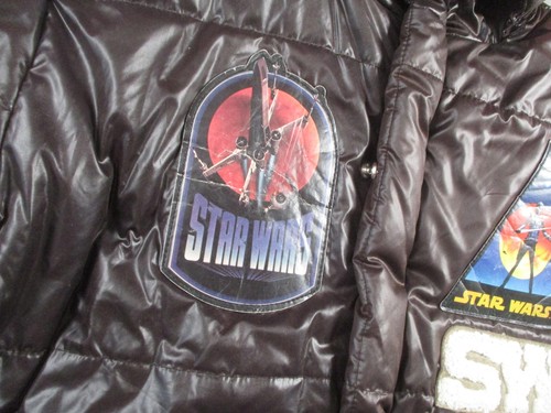 Marc Ecko Star Wars Jacke Herren Large schwarz wendbar braun Kapuze glänzend Puffer - Bild 8 von 24