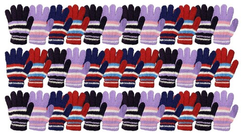 Pack de 36 Guantes Difusos para Mujer, Magic Stretch Rayas y Guantes de Invierno Sólidos - Imagen 1 de 7