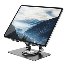 Tablet Stand Adjustable with 360 Swivel Base Aluminum Tablet Stand Holder Black
