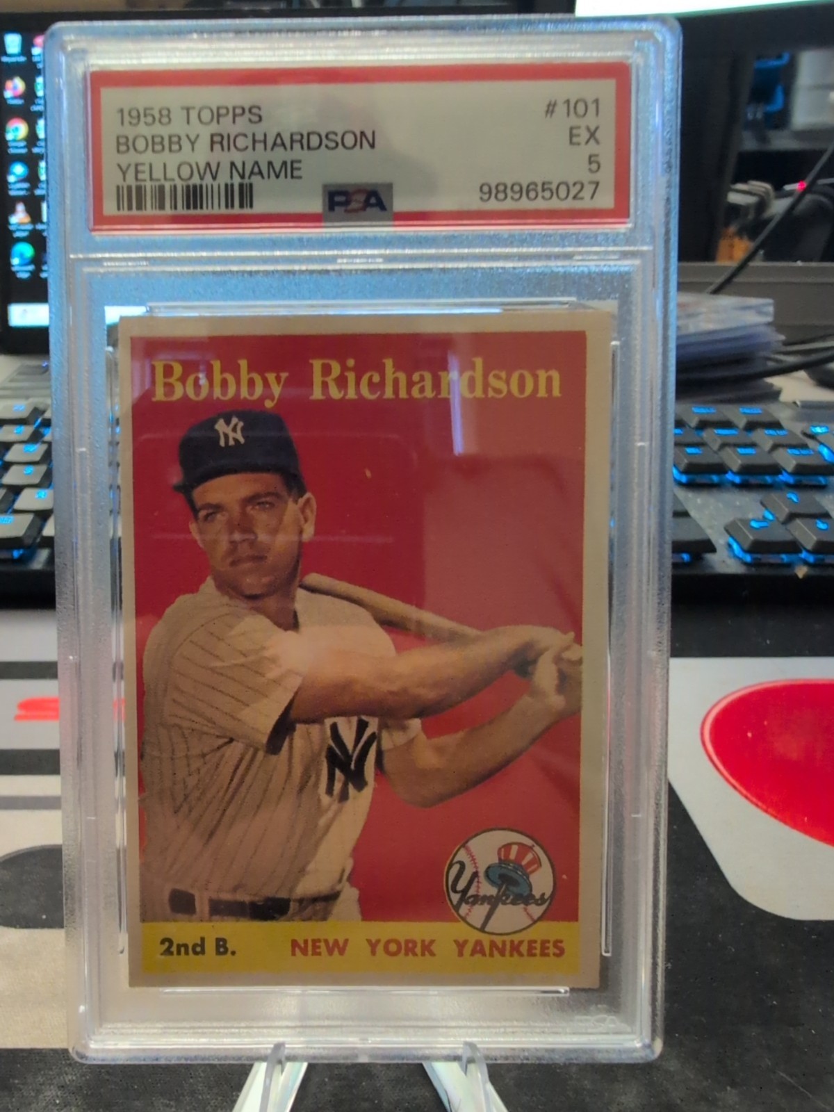 1958 Topps - Bobby Richardson #101 Player Name In Yellow PSA 5