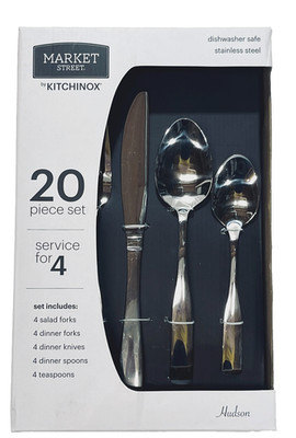 Rare 20P Set Hudson Kitchinox Market Street Stainless Steel  Cutlery Flatware