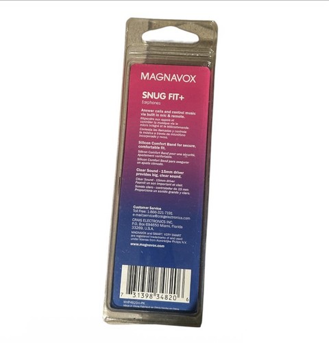 Magnavox Auricolari Gommosi con Microfono e Telecomando Vestibilità Accogliente Basso Trasparente - Rosa - Foto 2 di 2