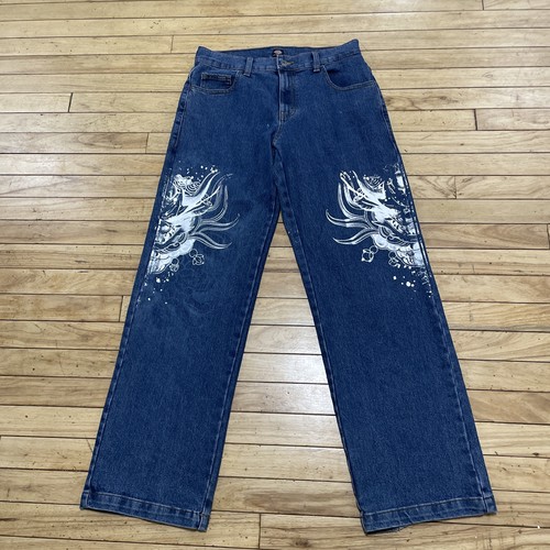 Dickies Skateboarding Y2k Graphic Jeans Herren 30 32 Loose Fit blau lackiert weiß - Bild 4 von 22