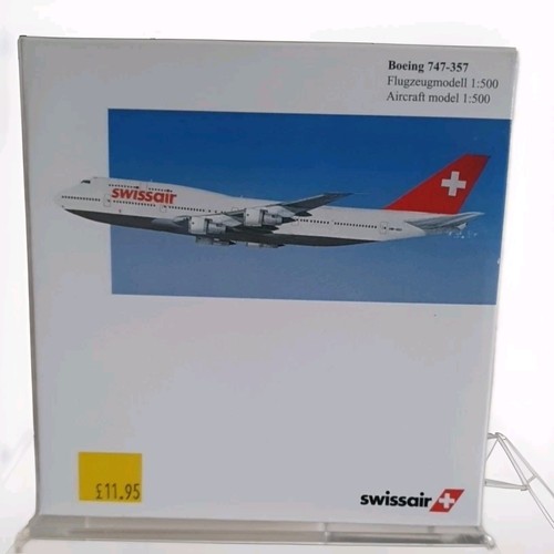 HERPA WINGS 503907 BOEING 747-357 SWISSAIR SCALE 1:500 DIE-CAST MODEL PLANE MIB