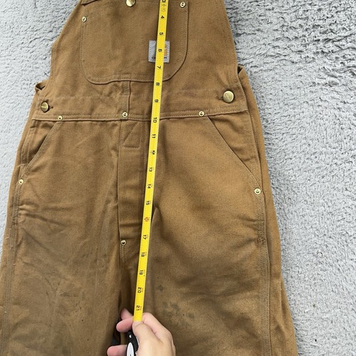 Vintage Carhartt Y17 BRN Youth Bib Overalls Union USA Youth XL 18-20 32x30 - Picture 10 of 11