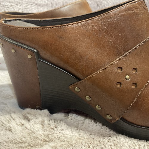 NEW Dansko 40 US 9.5/10 Chestnut Brown Leather Slip Wedge Clog Comfort Shoes - Bild 2 von 13
