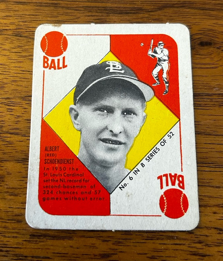 1951 Topps Blue Backs  #  6 Red Schoendienst Sp EX