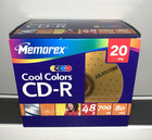 NEW Memorex CD-R Cool Colors 20 Pack 48X 700MB 80min CDs Recordable NIB