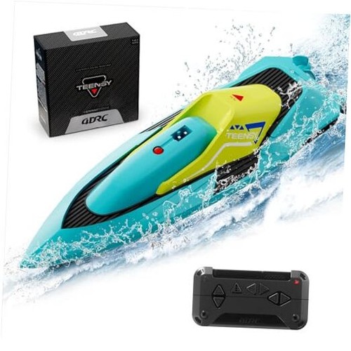 RC Mini Boat with LED Light for Kids, 2.4Ghz Full Proportional Remote Control