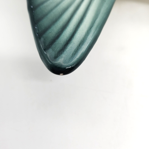 VTG Japan Fish Shaped Serving Dish Wall Decor Blue Green Ceramic 15.5" L - Picture 9 of 12