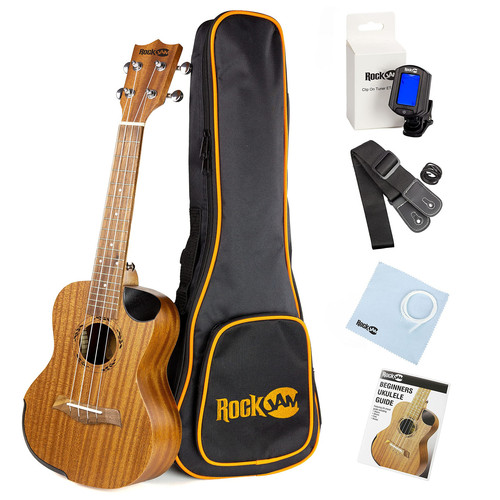 Premium Soprano Ukulele Kit with Tuner, Gig Bag, Strap, Picks & Spare Strings...