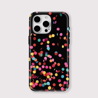 Hülle Konfetti schwarz bunte Punkte Muster iPhone 17 16 15 14 13 12 11 Pro Max