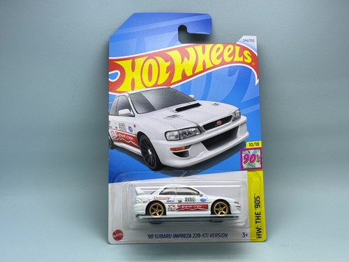 Custom Mainline Hot wheels Real Riders Rubber Wheels # '98 Subaru Impreza 22B